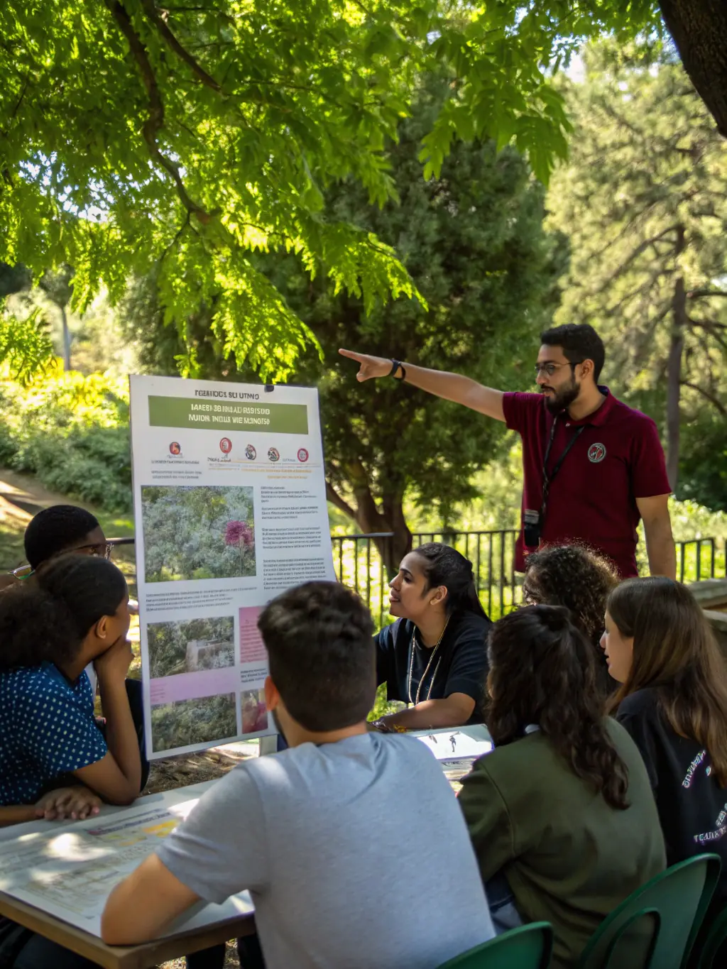 A focused shot of participants learning map reading and compass skills during a training workshop, with instructors providing hands-on guidance.